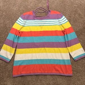 💜 3 for $10 Colorful Striped Women's Sweater